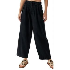 Free People Black Wide Leg Pants
